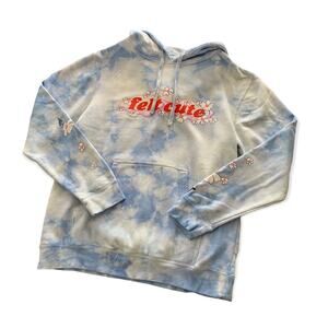 By Samii Ryan | Felt Cute Blue and White Tie Dye Hoodie Sweatshirt Medium